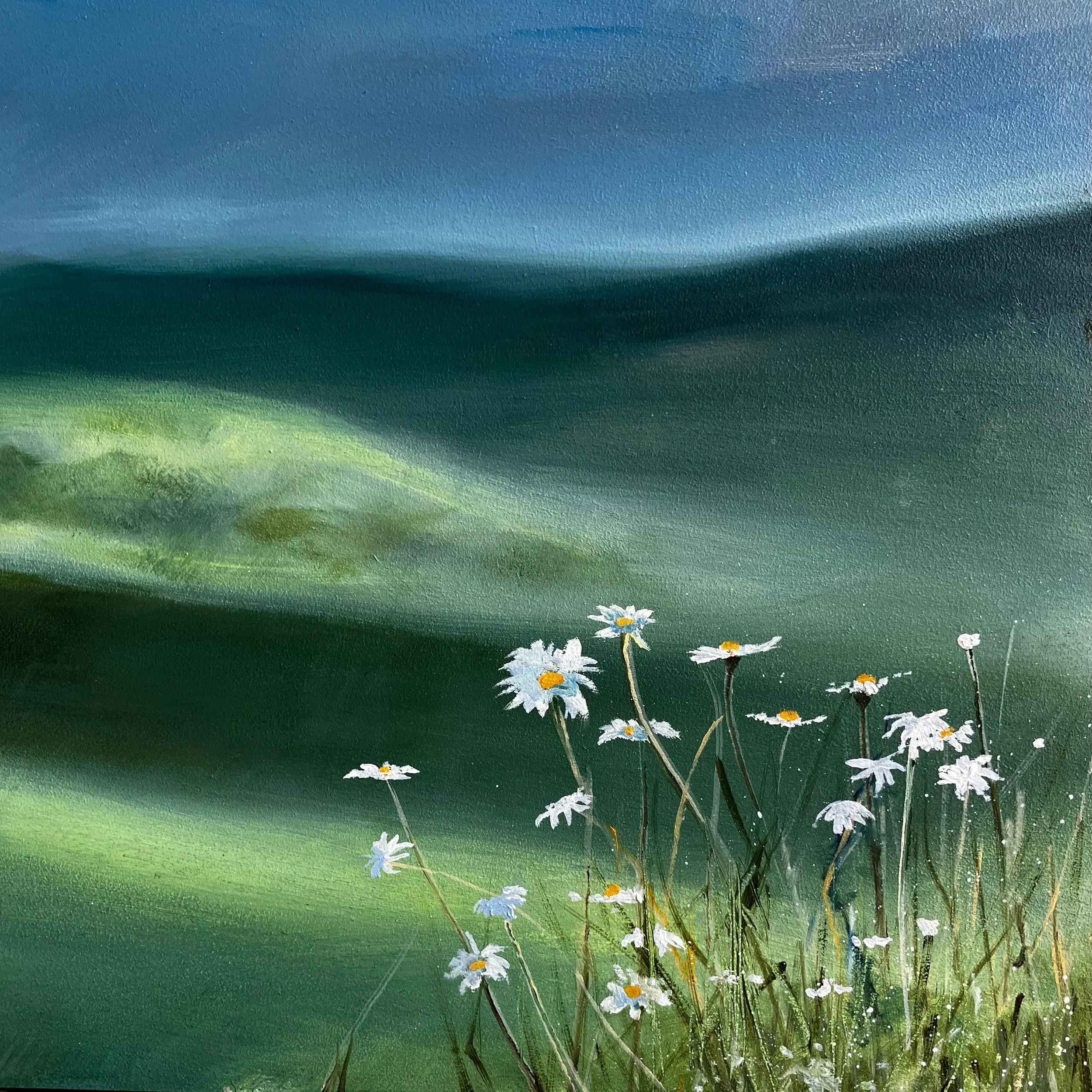 Daisies. Oil on board. 25x25 cm. SOLD
