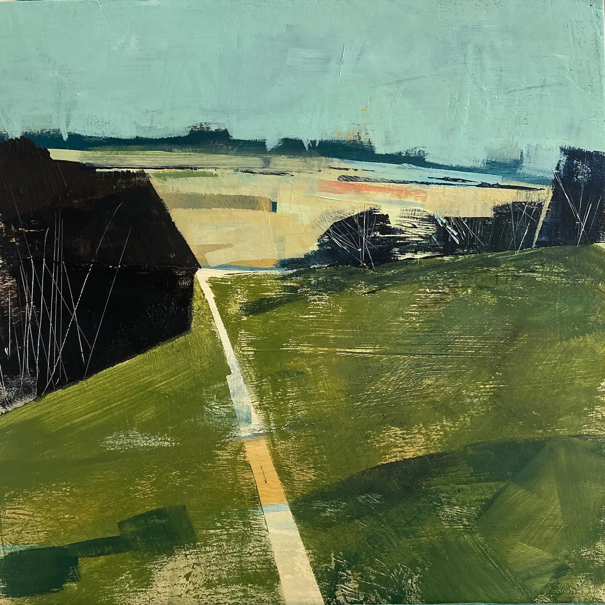 A Walk Through The Landscape. Acrylic on cradled panel. 10x10 inches. SOLD

