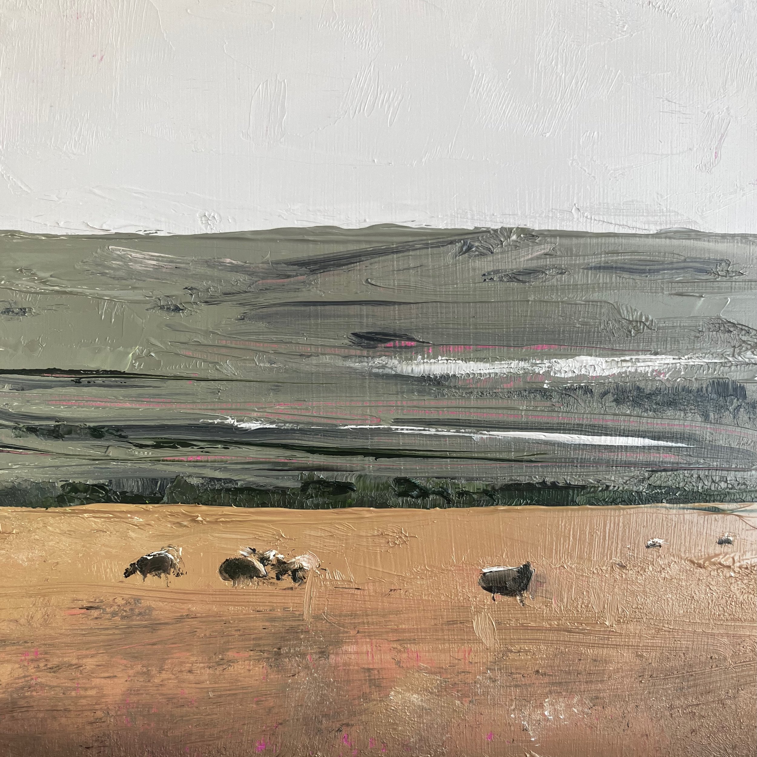 Cuckmere Valley Morning. Oil on board. 15x15 cm. SOLD
