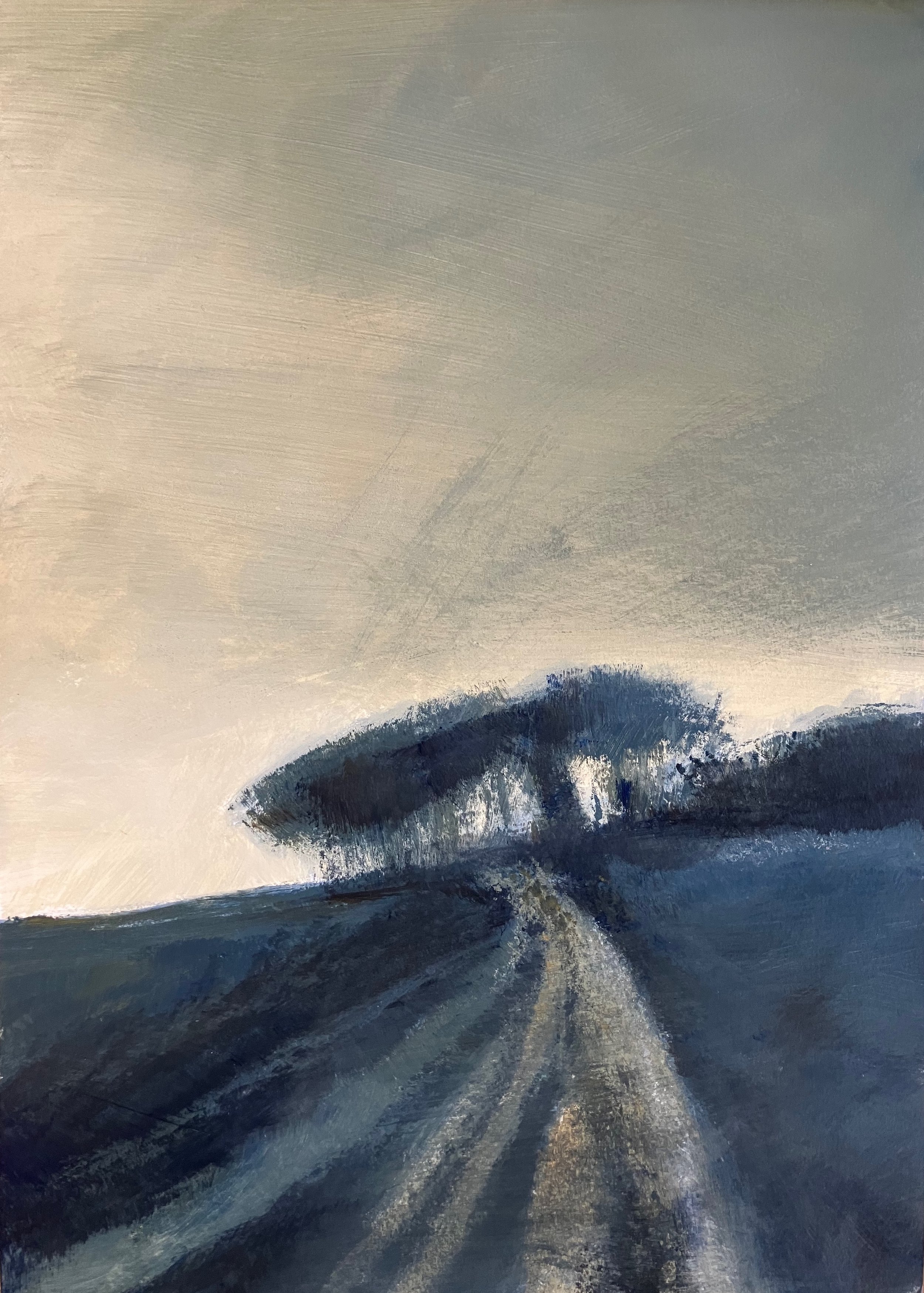 Chanctonbury Ring. Oil on paper. 30x42 cm. SOLD
