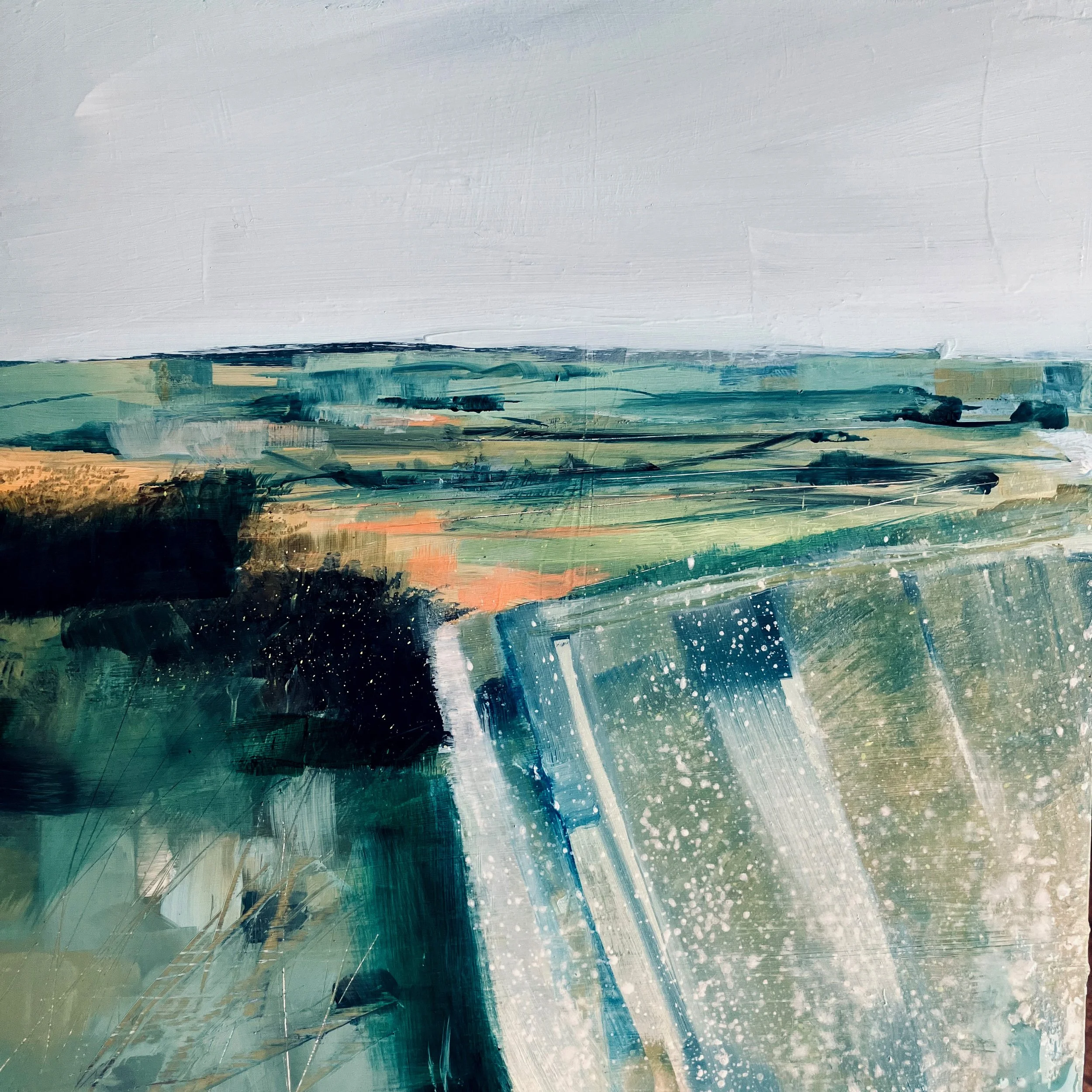 Chalk Landscape. Acrylic on cradled panel. 10x10 inches. SOLD
