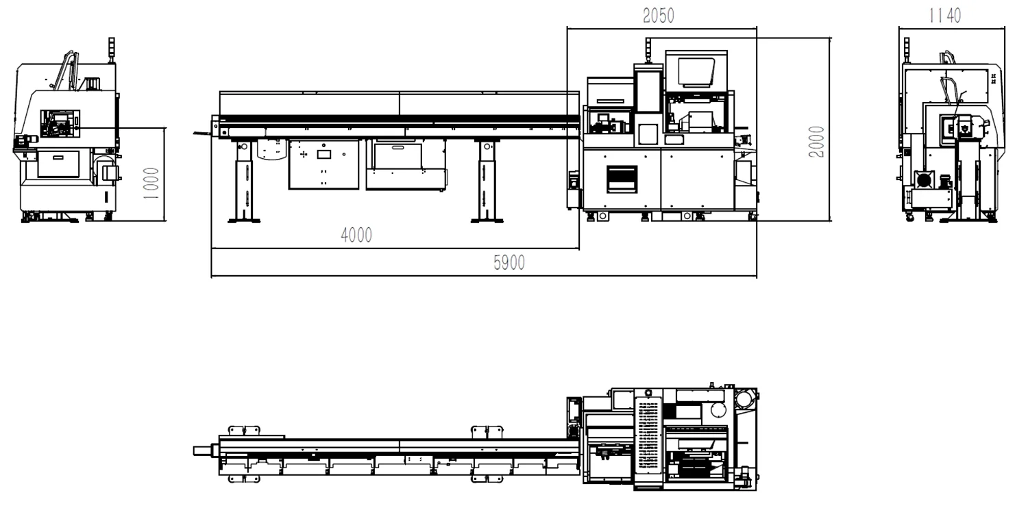 SW-125-swiss-type-cnc-lathe-Installation-Dimensions