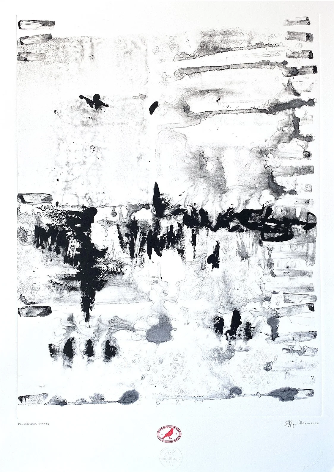 Original ink work by South African artist Shui-Lyn White exploring time, presence and transience 