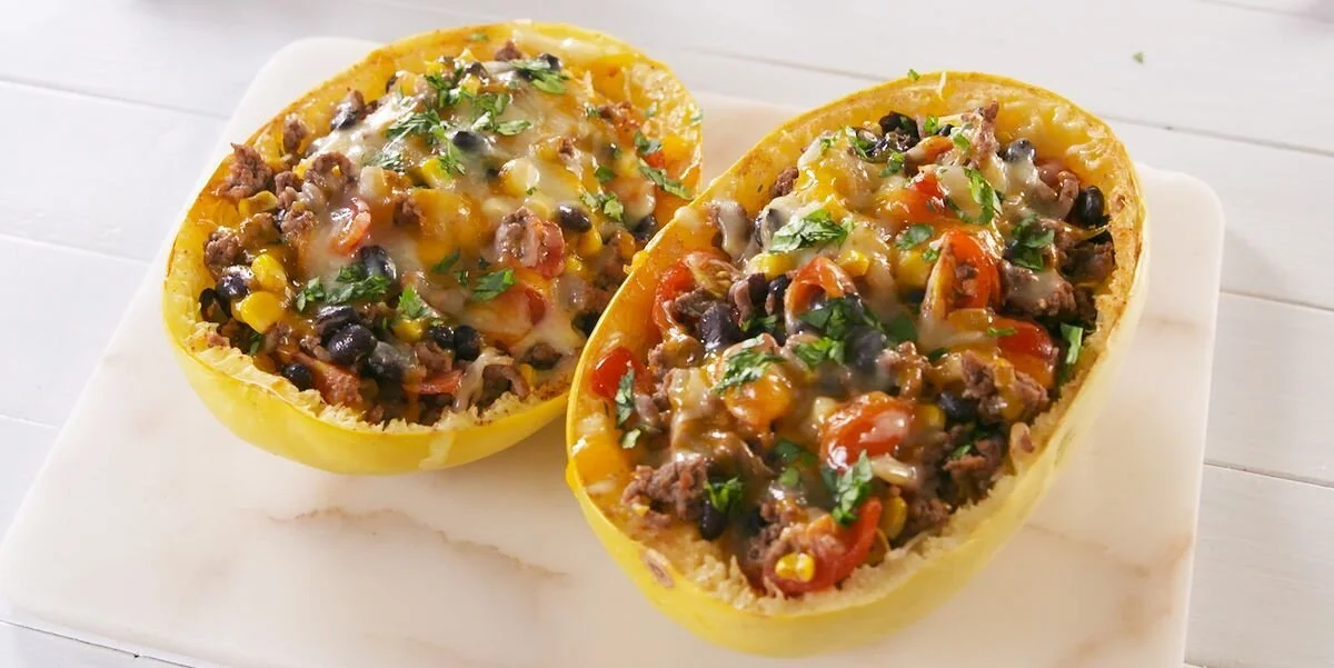 Burrito Spaghetti Squash Boats