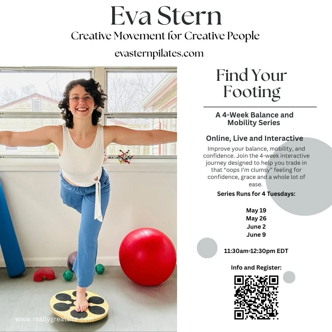 Get ready for balance training the sneaky-fun way!🤸🏻&zwj;♀️

Find Your Footing: Balance Training for a Creative Life
A 4-Week Balance &amp; Mobility Series

Improve your balance, mobility, and confidence. Join the 4-week online interactive journey 