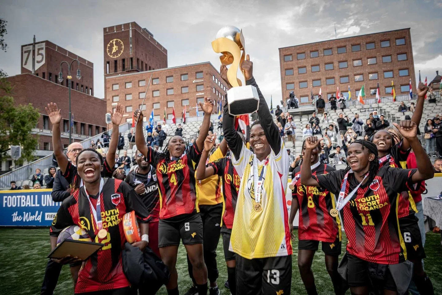 A week ago today was Finals Day at the Oslo 2025 Homeless World Cup 🌎⚽🏆

🏆 Women&rsquo;s winners:

Tier 1️⃣ Uganda &ndash; Homeless World Cup
Tier 2️⃣ Tanzania &ndash; City of Oslo Cup
Tier 3️⃣ Sweden &ndash; The Salvation Army Cup

🏆 Men&rsquo;s