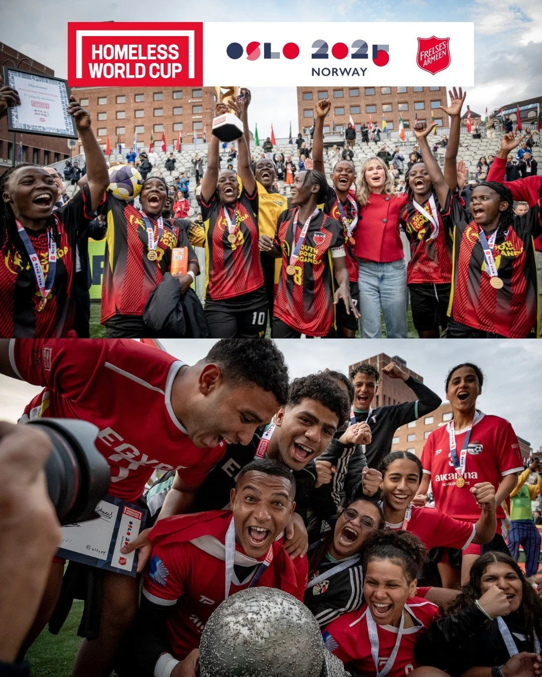 This is what champions look like 😍

Will Egypt and Uganda be able to defend their titles in Mexico or will the hosts reclaim their titles? 🇲🇽

#HomelessWorldCup #FootballChangesLives