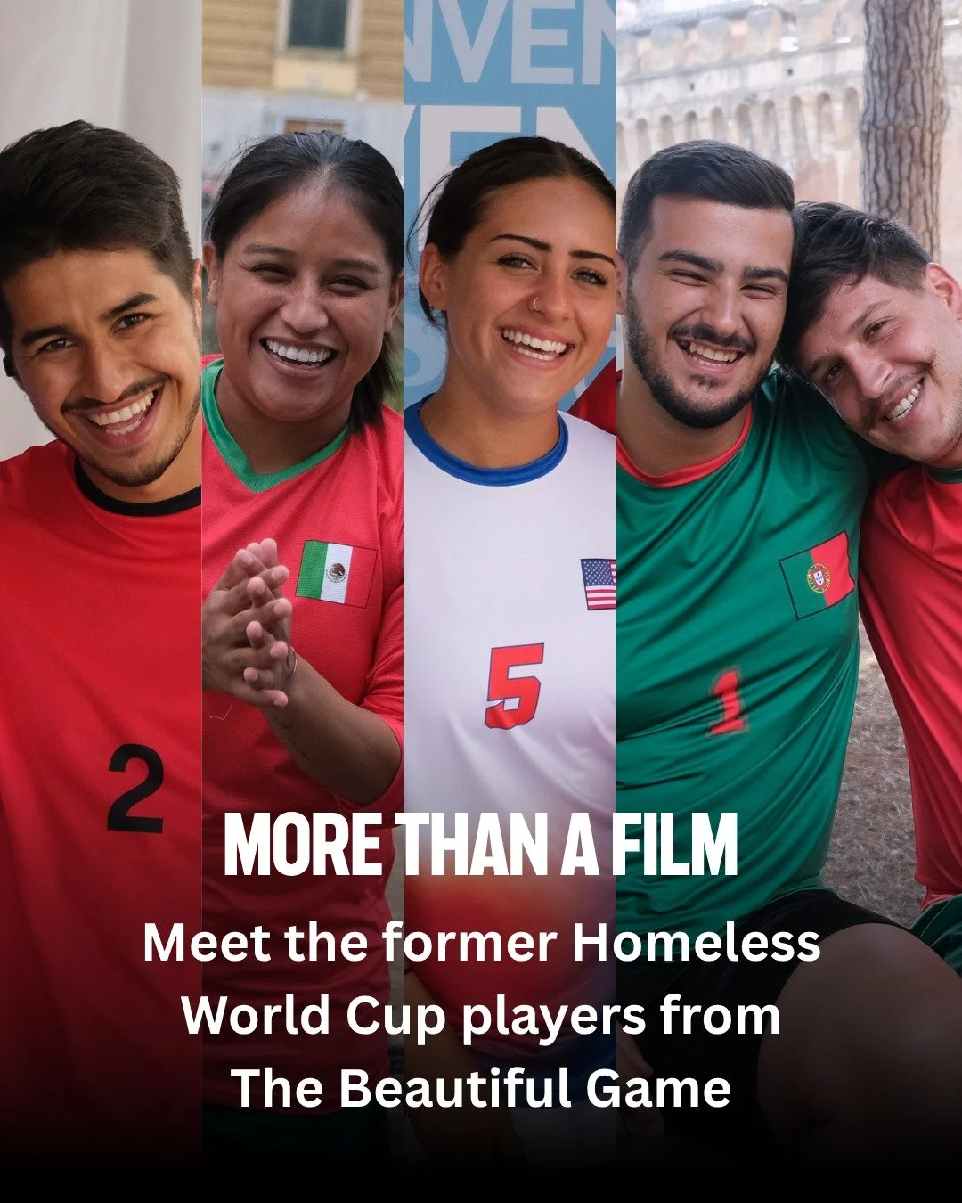 🌟 Our stars of The Beautiful Game 🌟

Did you know that The Beautiful Game featured former Homeless World Cup players? Read their stories 🔗 link in bio 

#TheBeautifulGame #HomelessWorldCup