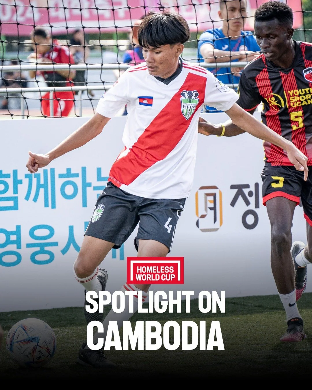 Spotlight on Cambodia 🇰🇭
 
⚽ Cambodia are represented by Happy Football Cambodia Australia 
🏆 Since 2008, Cambodia have fielded teams at 11 Homeless World Cups
📈 They've reached 5,000 young people since they started in 2005
🙌 Many former players