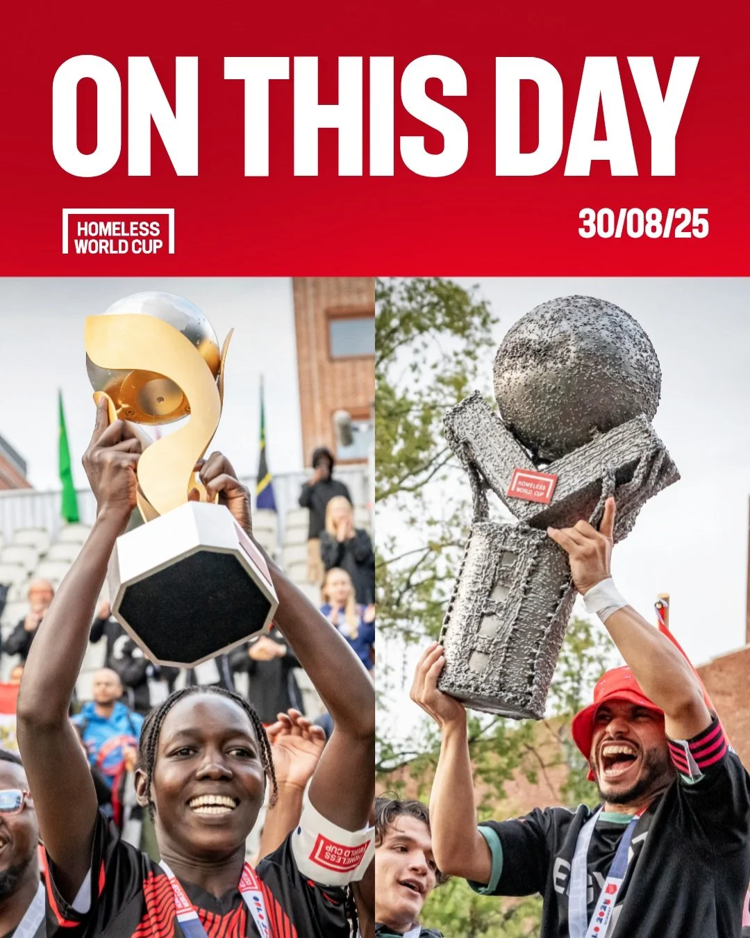 One year ago today, Homeless World Cup history was made in Oslo. 🏆🌍

Uganda lifted the Women&rsquo;s Homeless World Cup and Egypt won the Men&rsquo;s Homeless World Cup - the first title for both countries and the first time the Women&rsquo;s and M