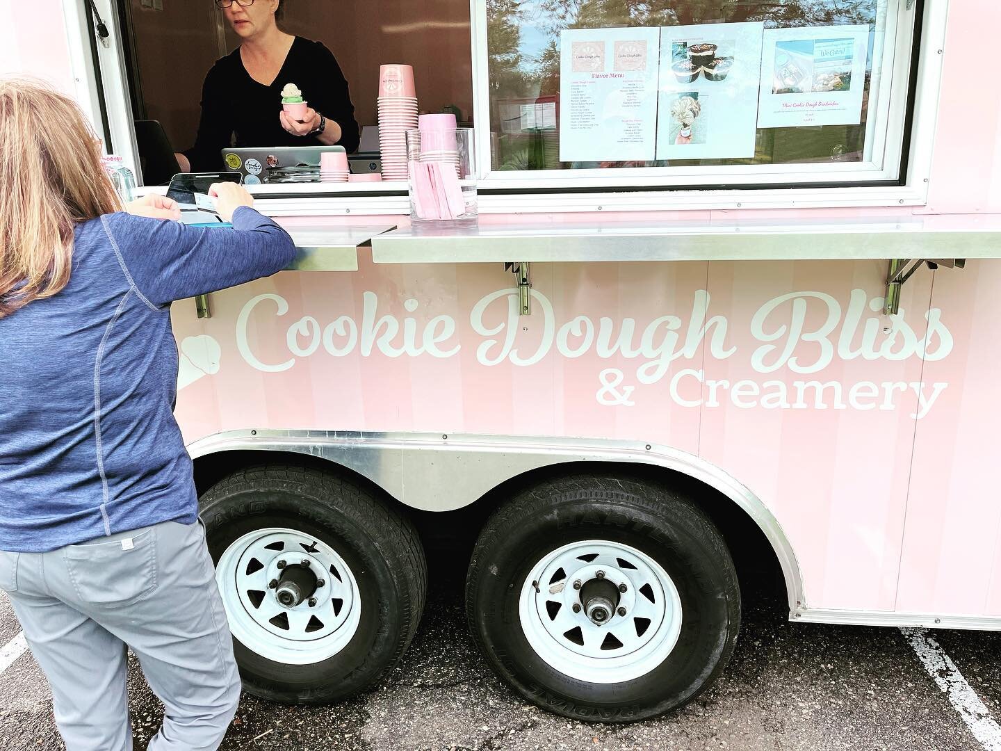 Cookie Dough Bliss was at the Hyland Greens Community Event today. They cater weddings &amp; events with delicious ice cream. We are partial to mint chocolate chip Ice cream! 🍨