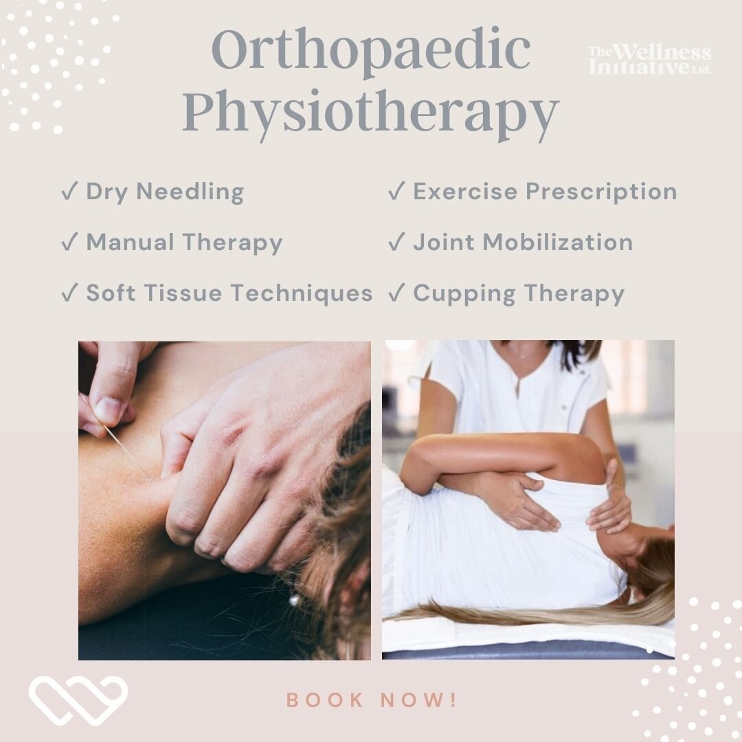Orthopaedic Physiotherapy uses a variety of hands 👐🏻 on techniques such as joint mobilization, manual and cupping therapies, dry needling, soft tissue techniques and exercise 🏋️&zwj;♀️ prescription.  A physiotherapist can help you manage pain 😖, 