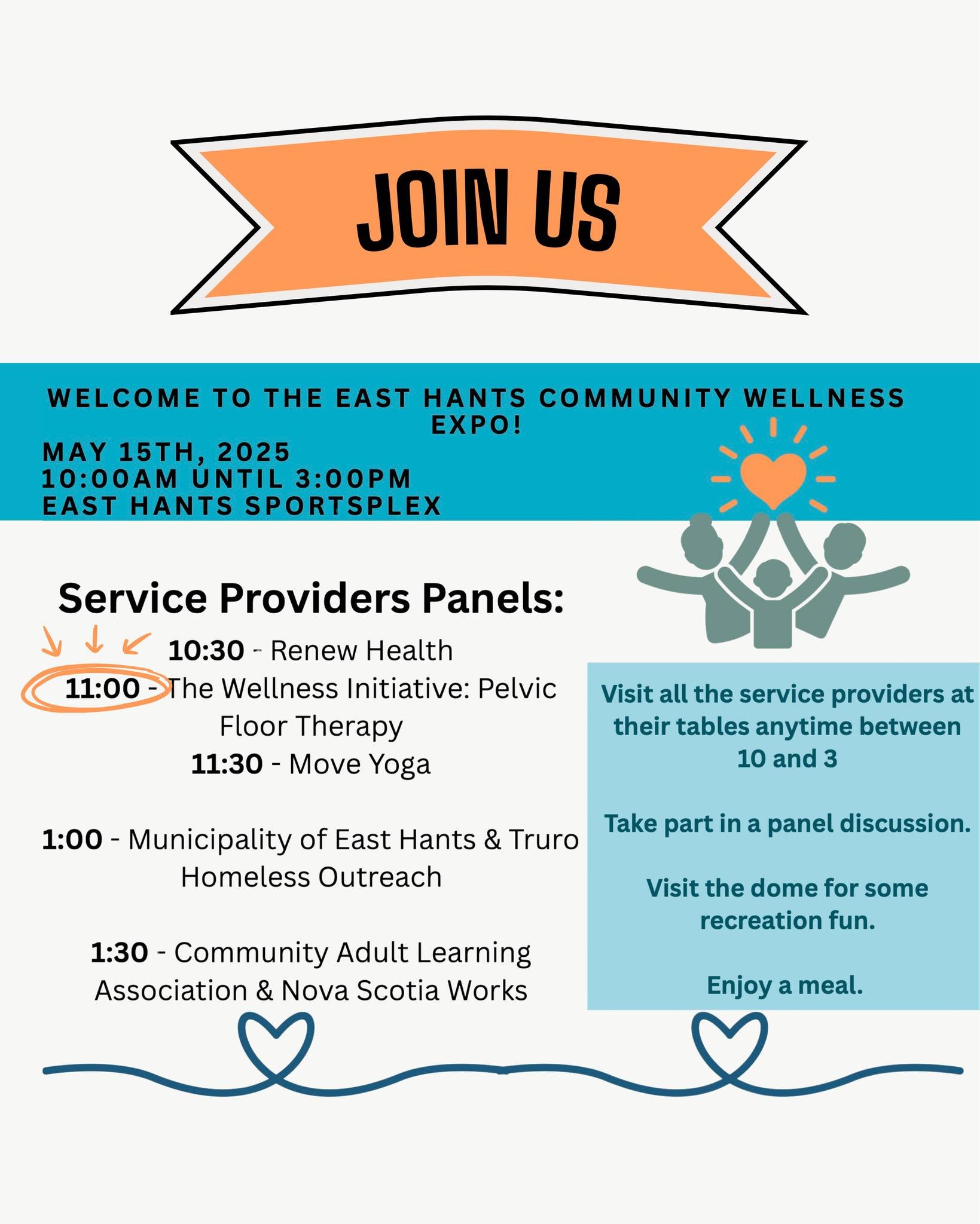 Join us at the East Hants Community Wellness EXPO.

The wellness expo is being held on Thursday May 15th at the East Hants Sportsplex (2nd floor) from 10:00 am - 3:00 pm. 

We will be joining @renewhealthclinic and @moveyoga.ca during the panel discu