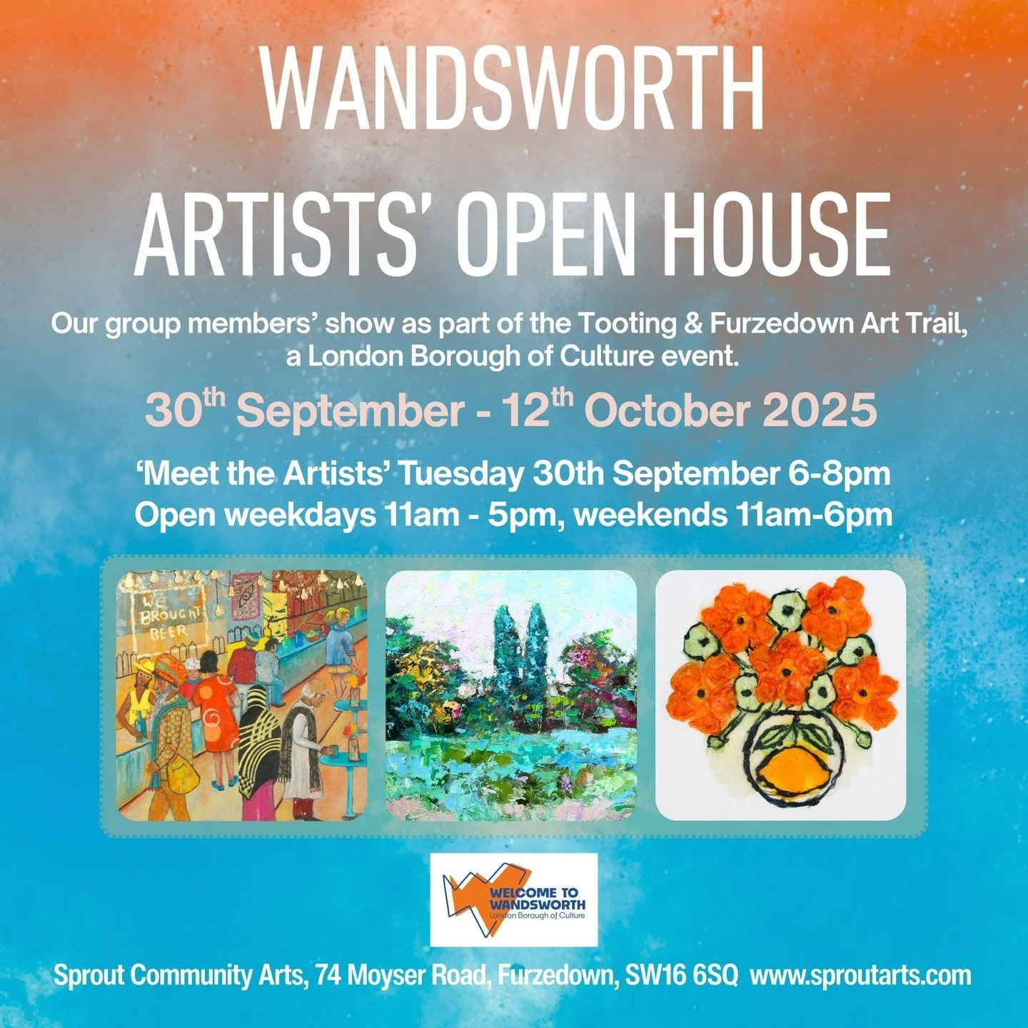 Dropped off these 2 paintings to @sprout_arts_london earlier for their upcoming exhibition during Wandsworth Artists' Open House. So lovely to see so many local artists coming with their creative wares! Exhibition opens 30th Sept to 12th October. Hop