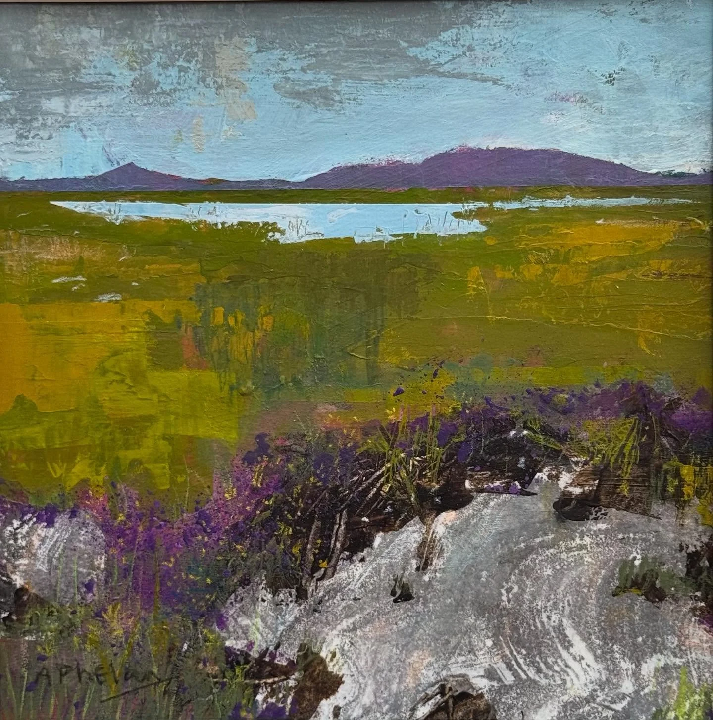 Delighted that this little painting, &lsquo;Boolagare&rsquo;, will soon be finding a new home. Sad to see it go if honest but happy someone else loves it too. Really enjoyed painting it, a landscape from Connemara, Co Galway, Ireland inspired by my s