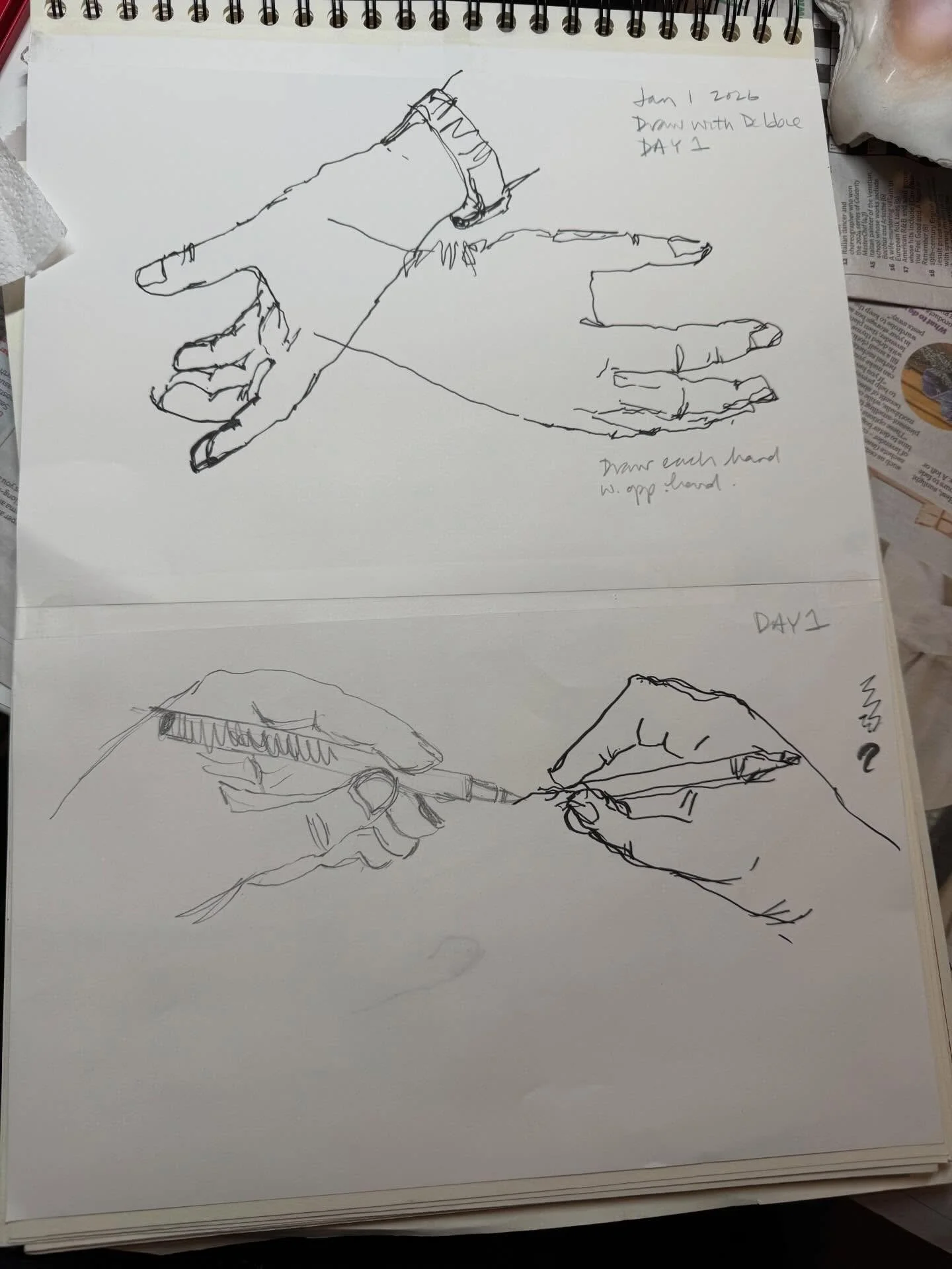 Catching up w #drawwithdebbie2026 and it&rsquo;s evident I need to get a lot of hand-eye coordination back! @drawwithdebbie how do you manage to make look so easy (&lsquo;cos it&rsquo;s not!)?
Next up, Day 6 and tone 😬