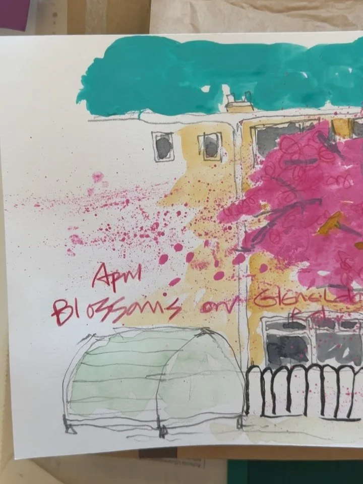 Blossoms on Gleneldon. As I head off to an Australian autumn the blossoms are all afloat here in London. It&rsquo;s raining pink on neighbouring Gleneldon. #blossoms #SW16  #changeofseason