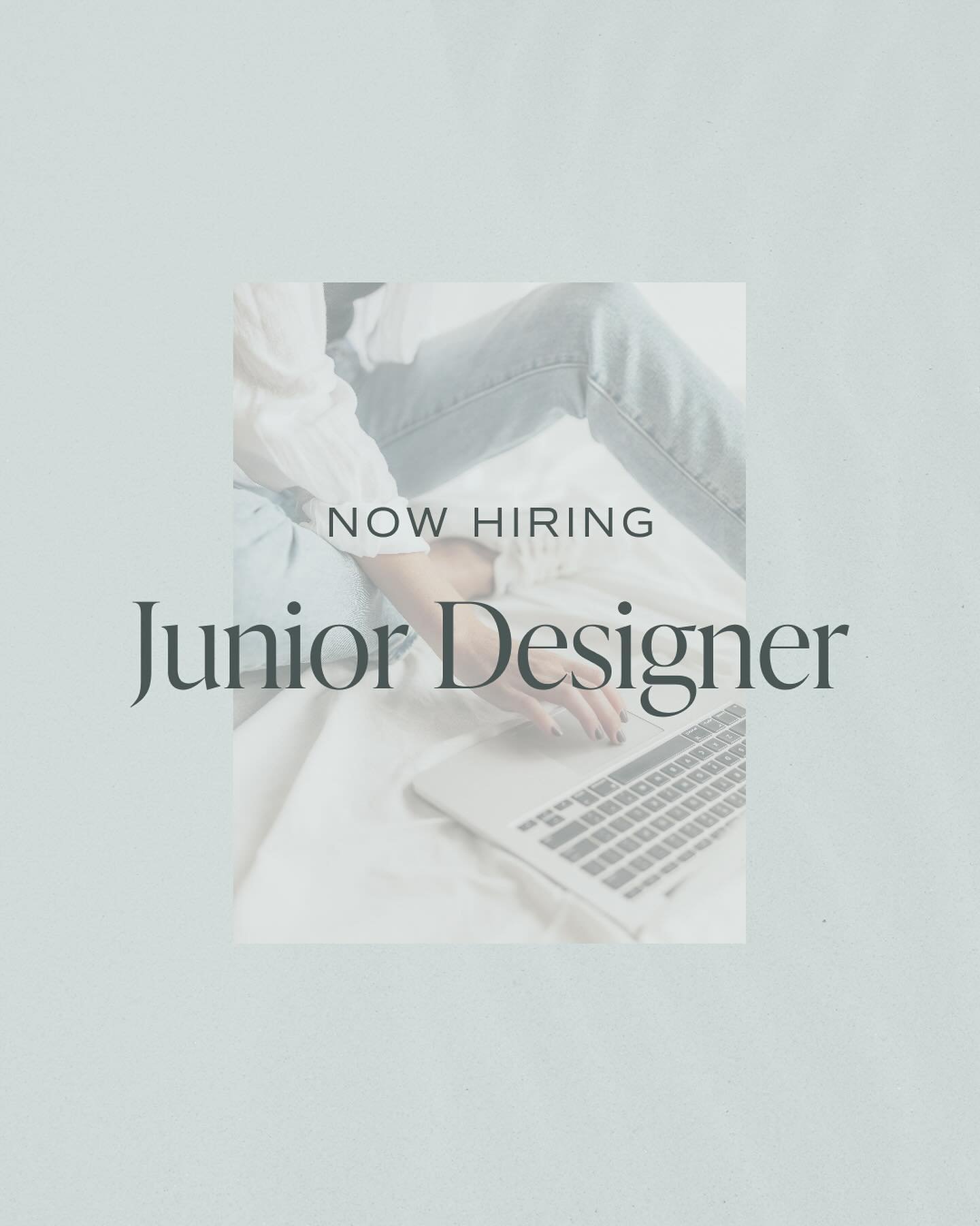 I&rsquo;m looking to hire a Junior Designer! 👩🏻&zwj;💻

This position would be great for a new grad or designer with a couple years under their belt who is looking to expand their design skills in a nurturing environment dedicated to personal and p