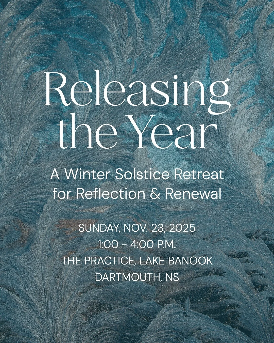 Releasing the Year ❄️🧘✍🏼
A winter solstice retreat for reflection and renewal. 
Join us on Lake Banook for a soulful afternoon of somatic grounding, flow writing, and EFT tapping to release the year and return to resonance.

Each practice builds up