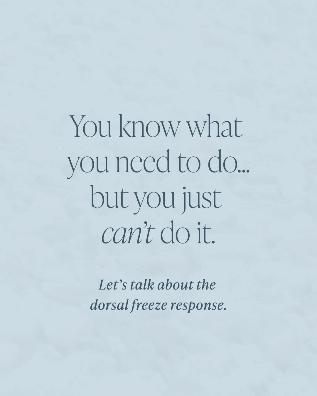 You know that feeling when you fully understand what needs to get done&hellip;but your body feels frozen? 
Like no matter how hard you try to &ldquo;just start,&rdquo; something inside shuts down instead? 😣

If that&rsquo;s you, take a slow breath w