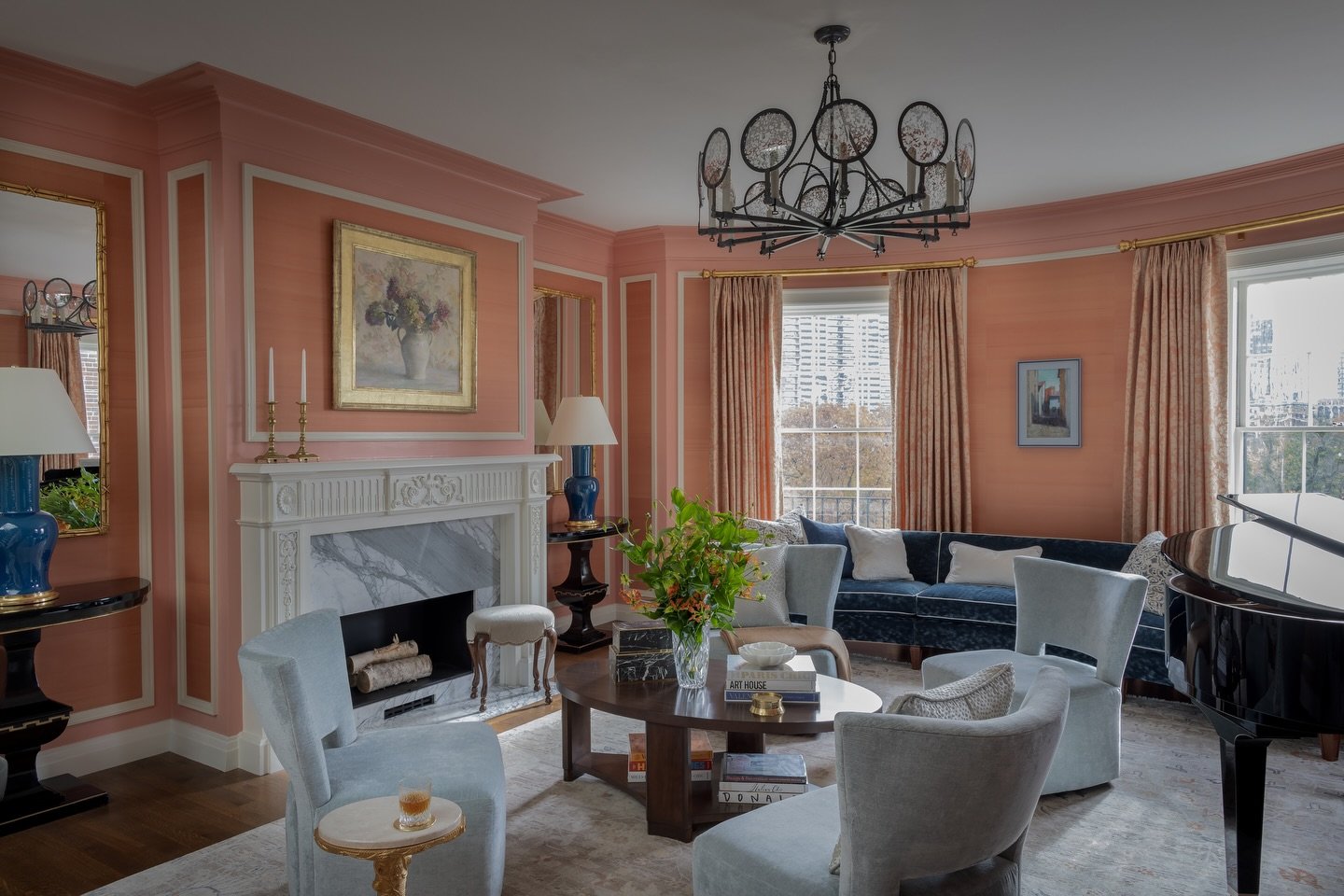 Taking cues from the original windows in this 1818 Beacon Hill condo, we designed felt-lined, blanket-style curtains that help insulate the space during winter.⁣
⁣
⁣
Interior design: @robingannoninteriors⁣
Builder: @brookesandhillcustom⁣
Photography: