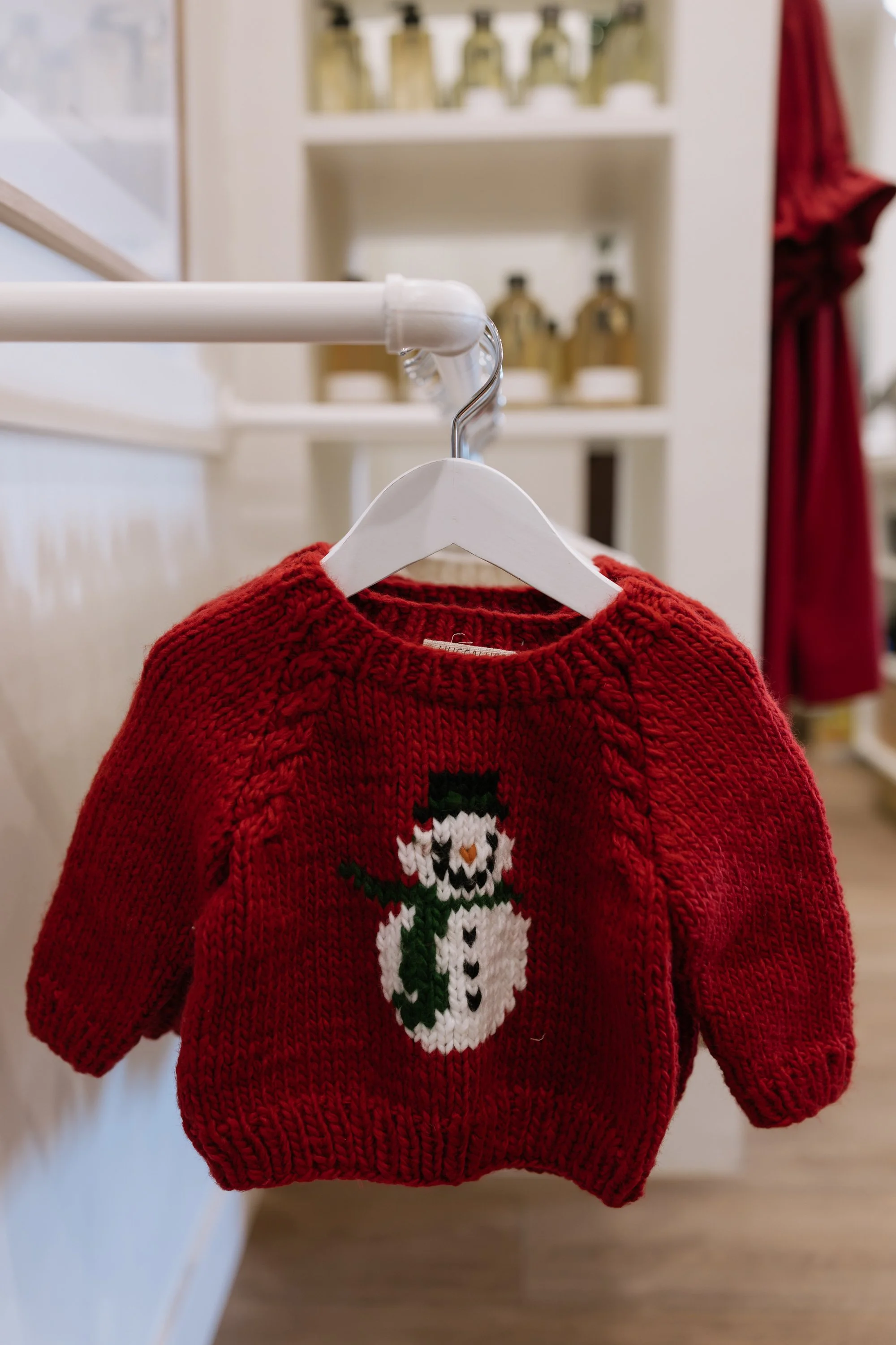 Frosty Snowman Sweater - Ruby