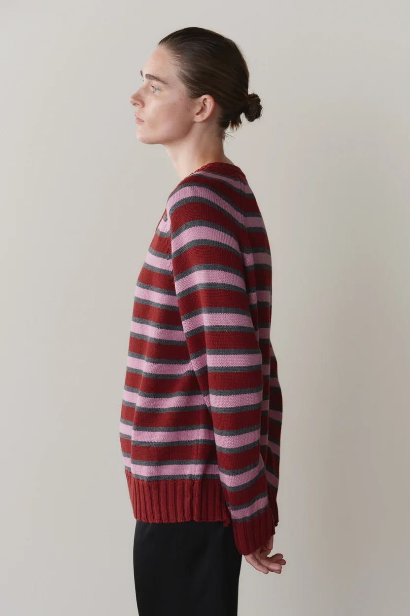 TheCottonKnitStripeV-NeckSweater_Oxblood-Roz-Charcoal_034.webp