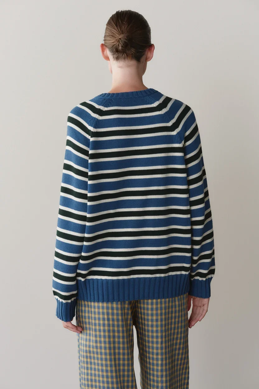 TheCottonKnitStripeV-NeckSweater_Lake-Creme-Fir_033.webp