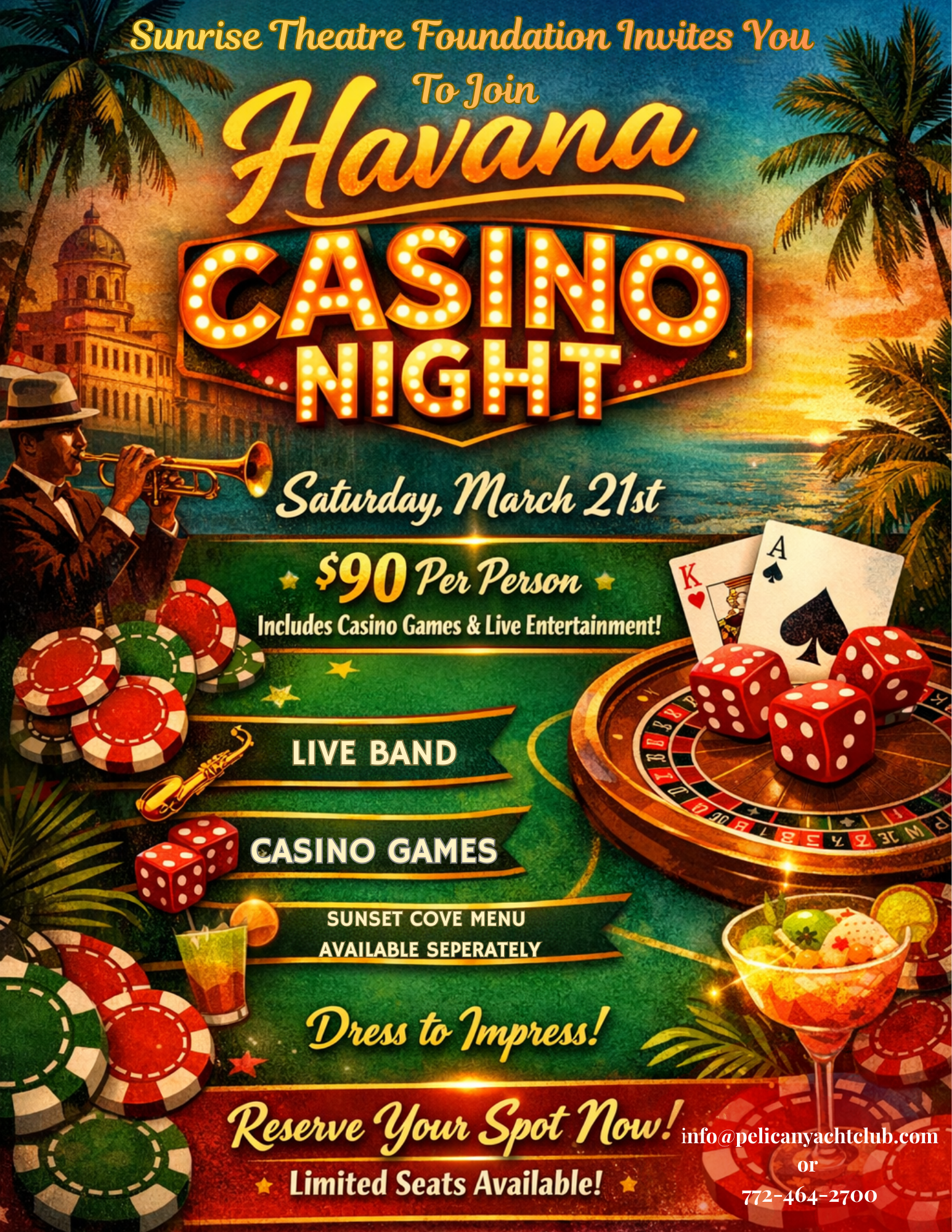 Sunrise Theatre Foundation Havana Casino Night