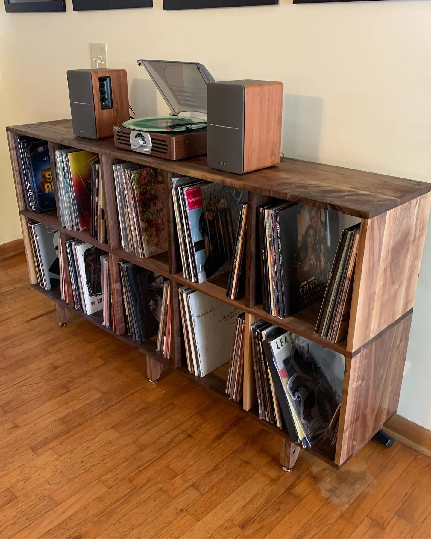 Delivered this custom record credenza today - solid walnut with some beautiful character.  The clients are collectors and wanted show piece for their showpieces.  Hope we delivered.  #the1906gents #records #recordcollection #vynil #decor #custom #mus