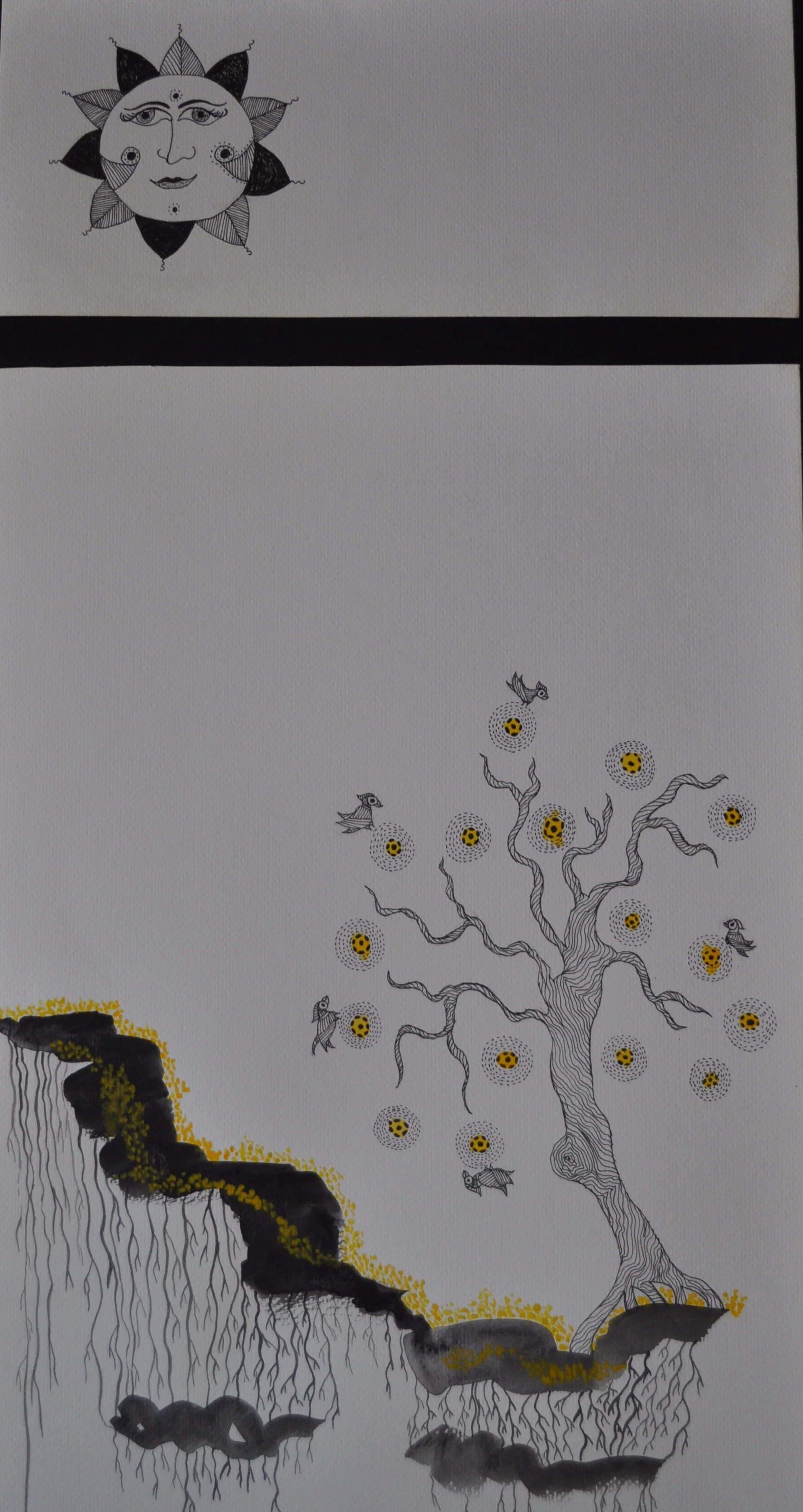 Tree of Life III, fineliner, ink, and watercolor on paper