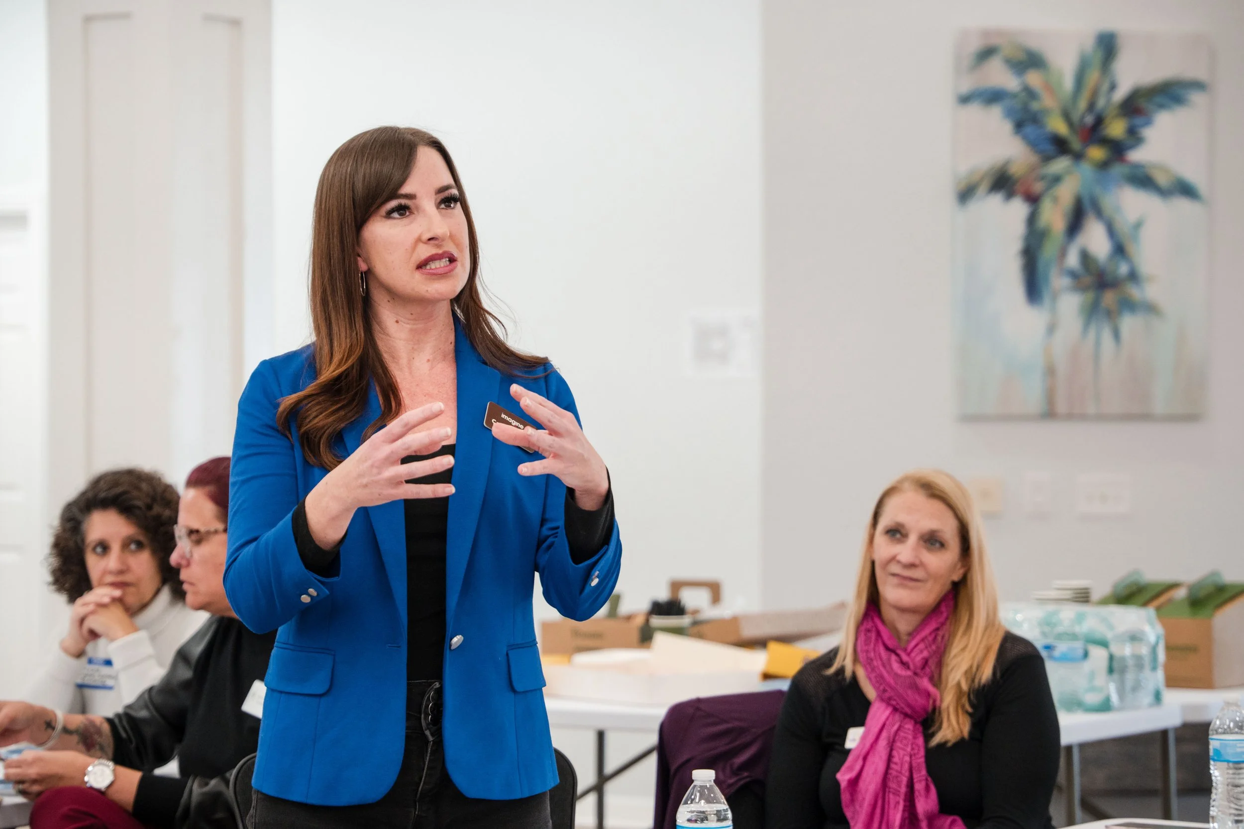 Conference speaker presenting during seminar