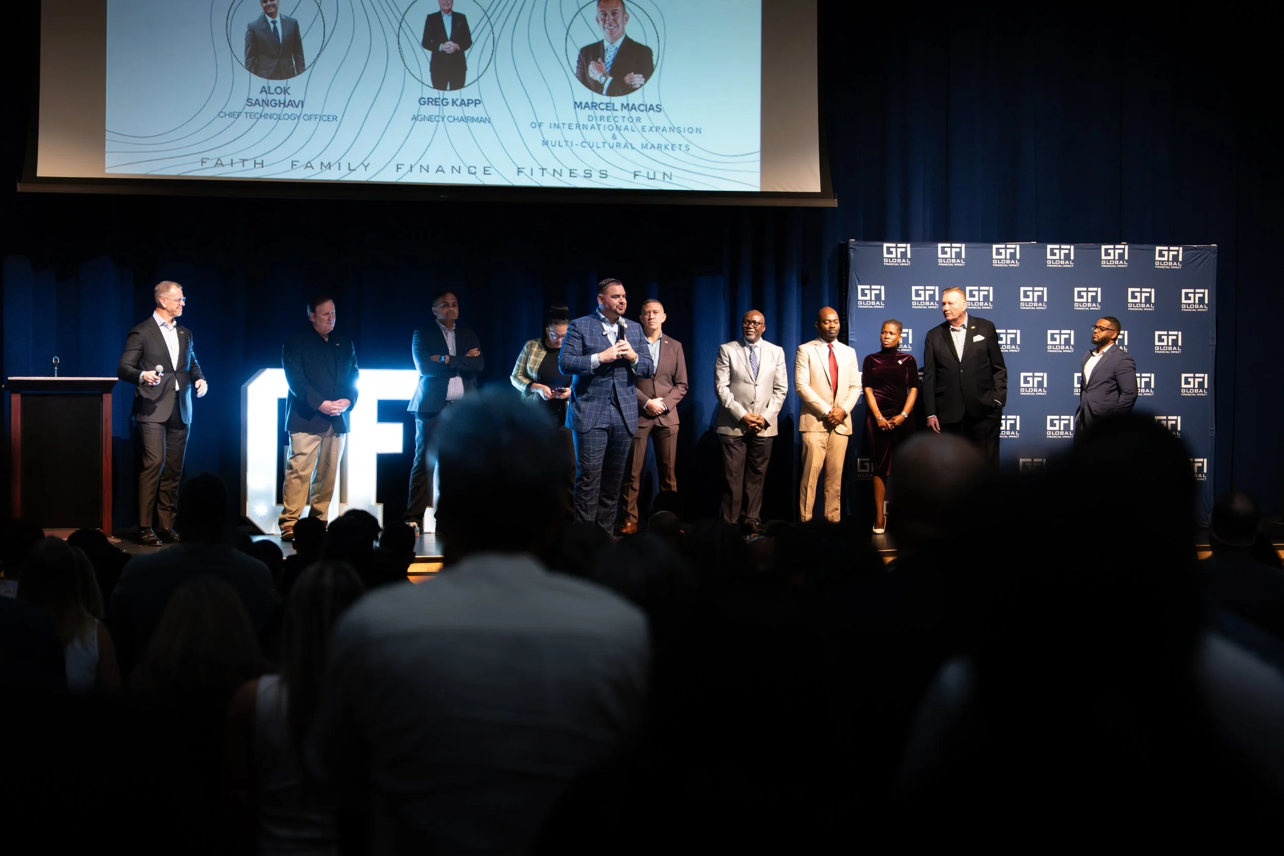 Conference keynote panel presentation on stage