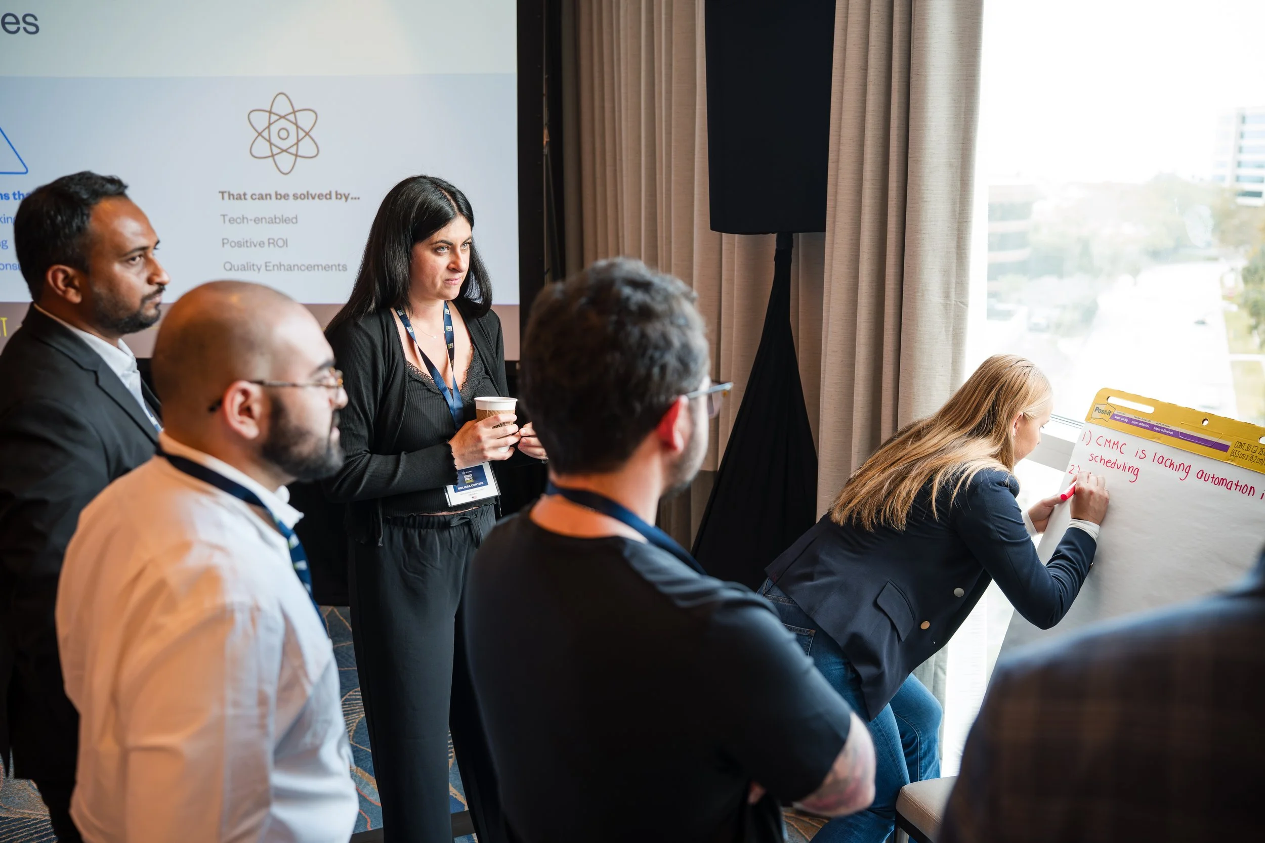 Networking moment during corporate conference