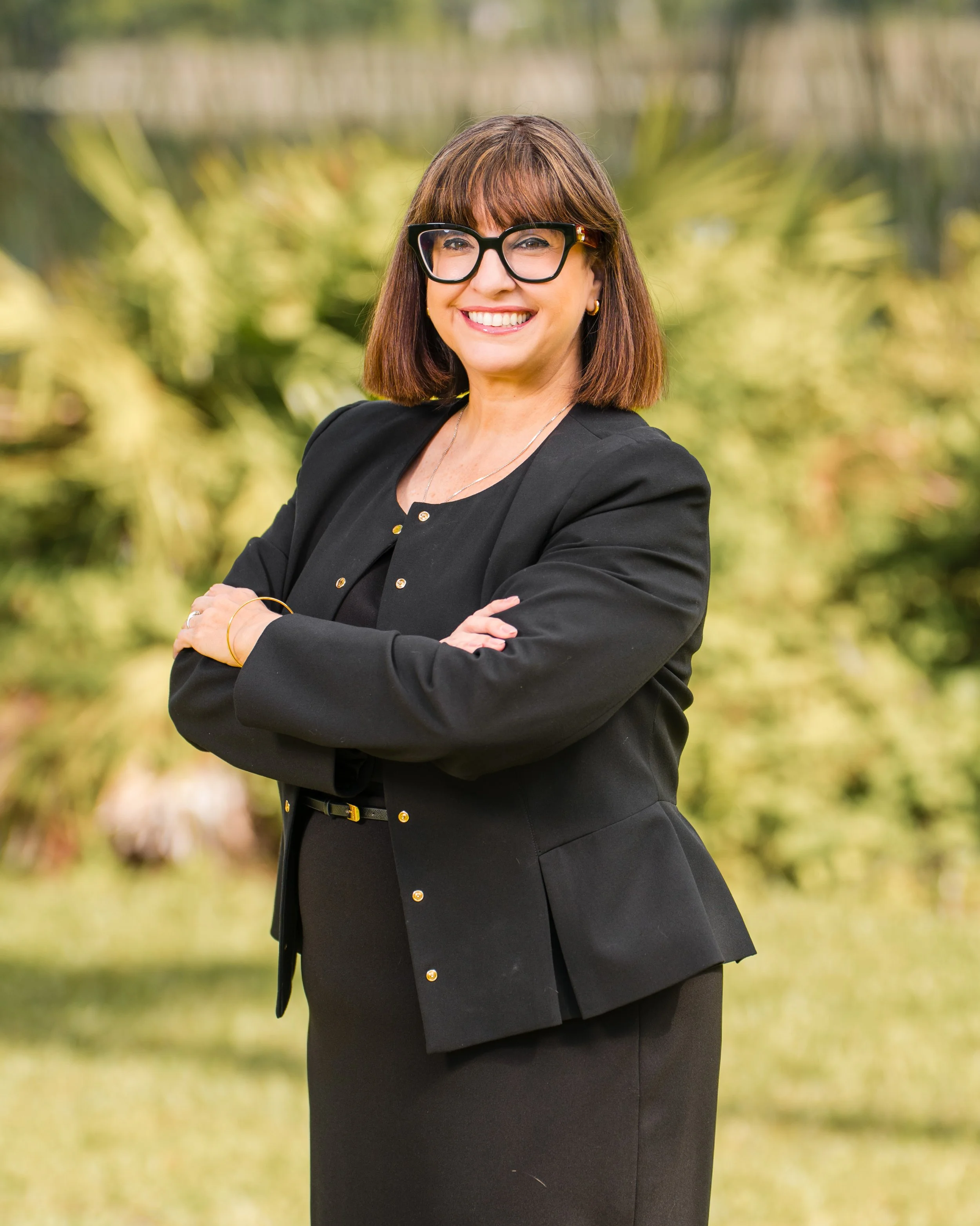 A businesswoman smiling