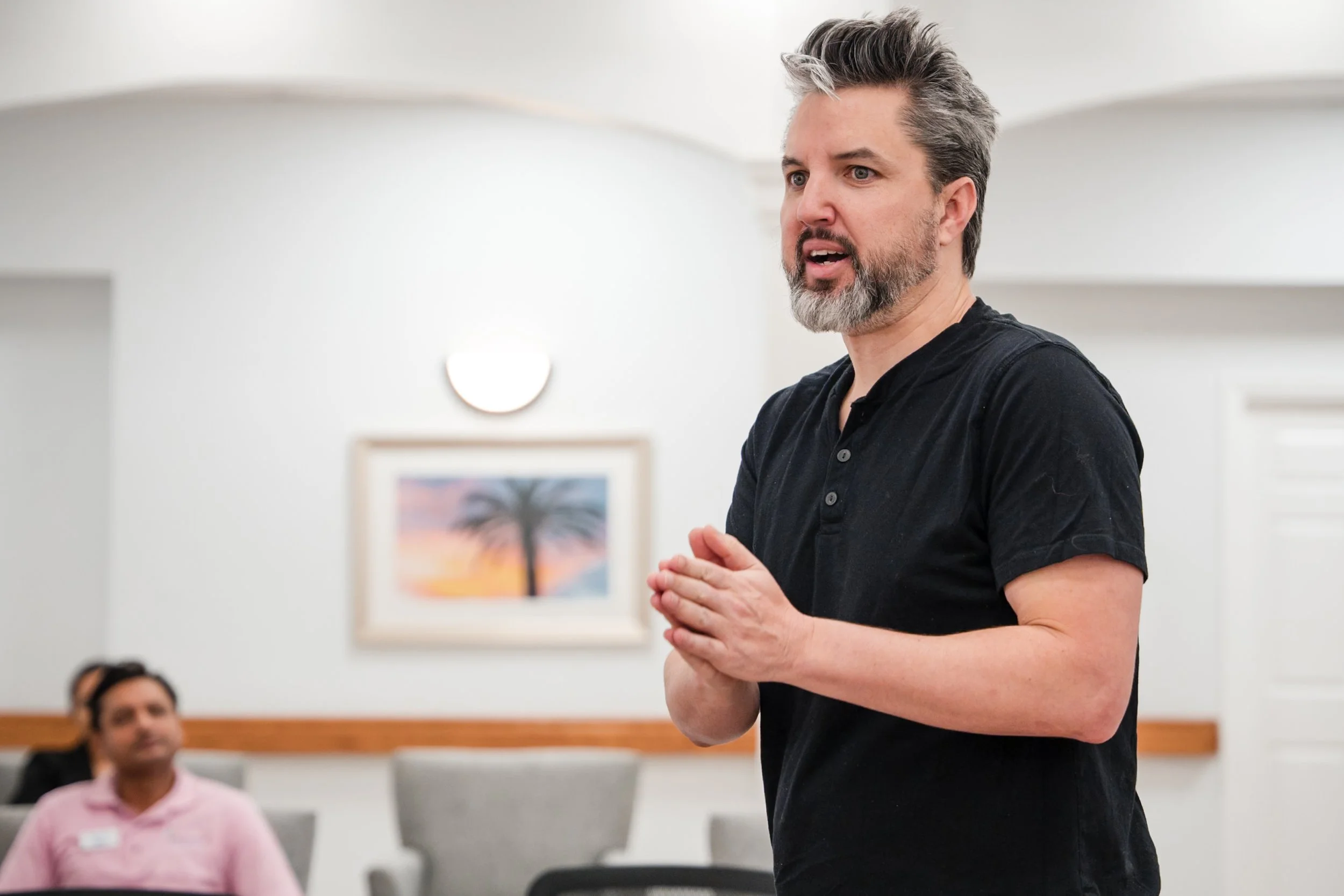 Workshop instructor presenting during corporate training