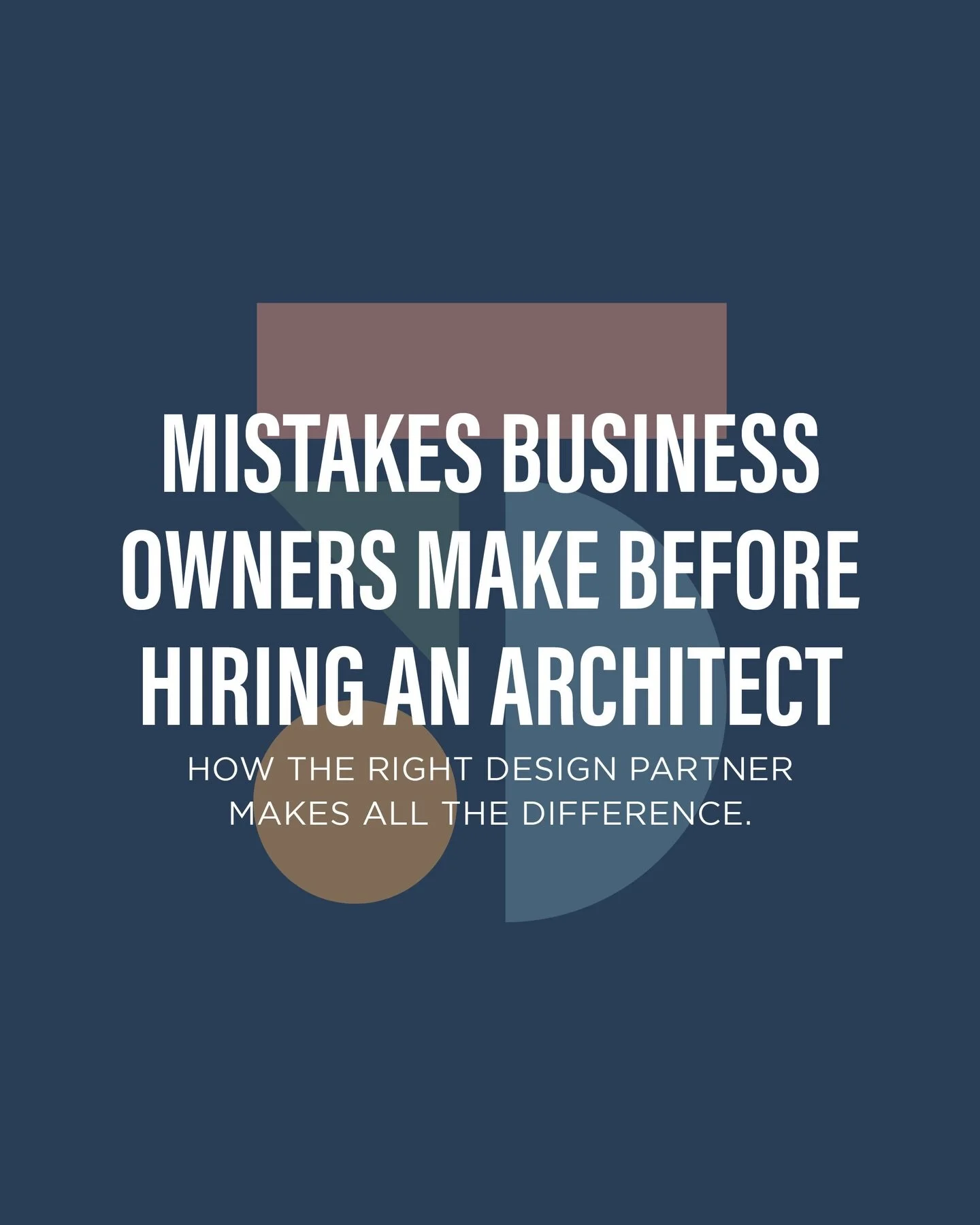 Often times, business owners hesitate to hire an architect, and it ends up causing more confusion and liability down the road.

As an architecture firm, our goal is to help guide you through all of the steps in building your space. Coming on board as