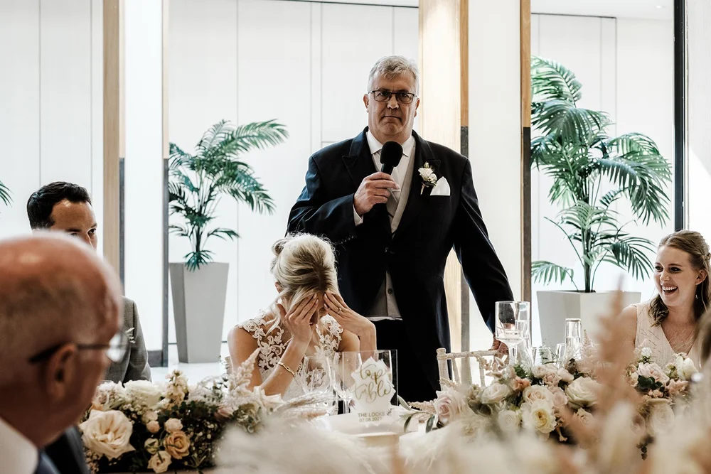 The father of the bride giving his speech at The Hurlingham Club