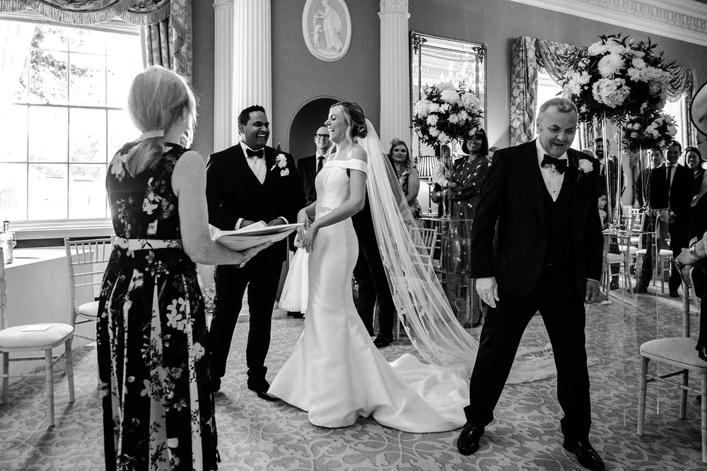 The humanist wedding ceremony in progress at Grantley Hall in Ripon