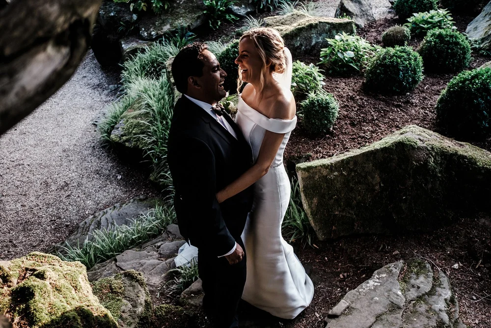 Bernie and Naesan together in the gardens at Grantley Hall