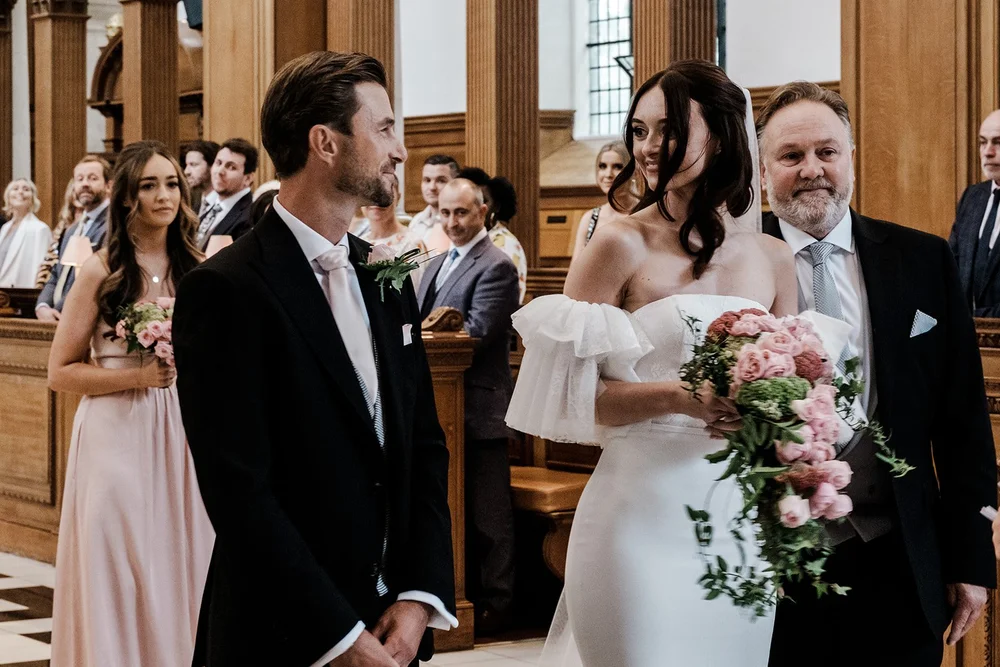 Jade and Adam&rsquo;s wedding ceremony at St Bride&rsquo;s Church on Fleet Street - 2