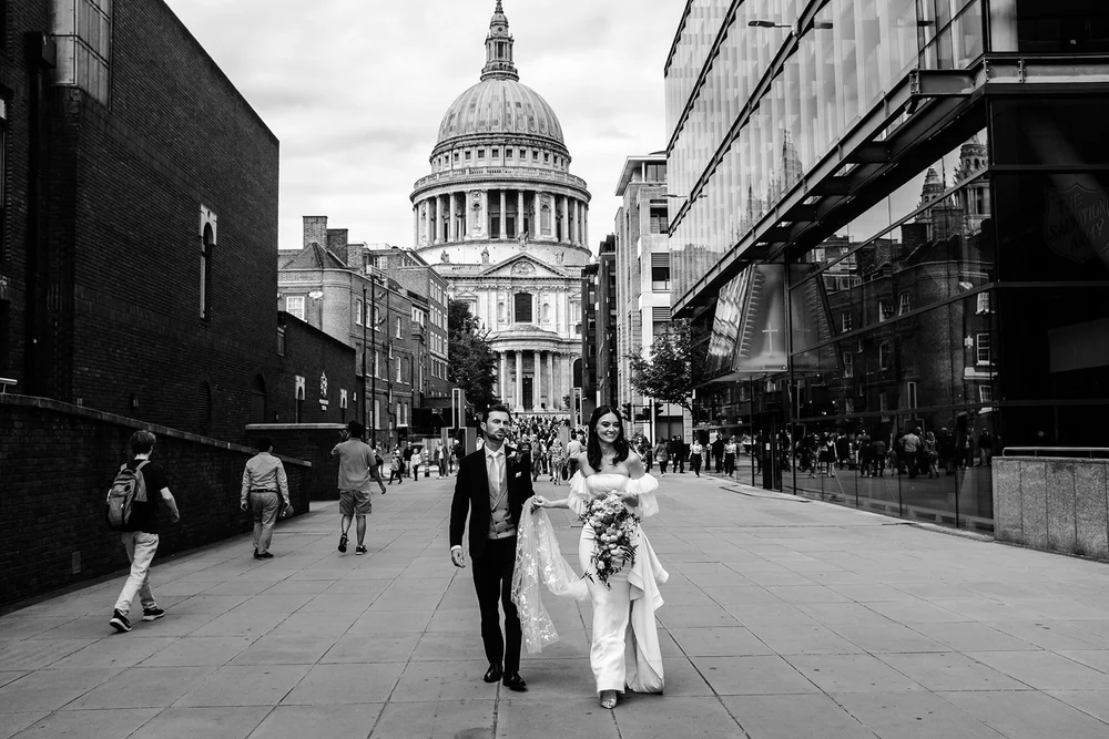 Jade and Adam photographed in the City of London outside The Ned - 1