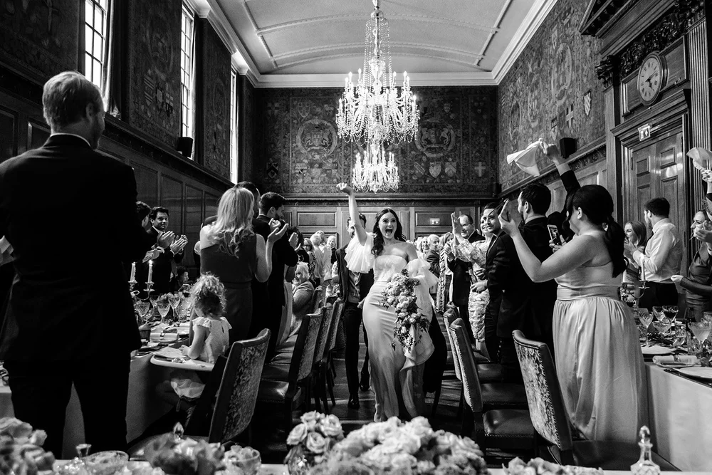 The wedding breakfast and speeches in the Tapestry Room at The Ned - 3