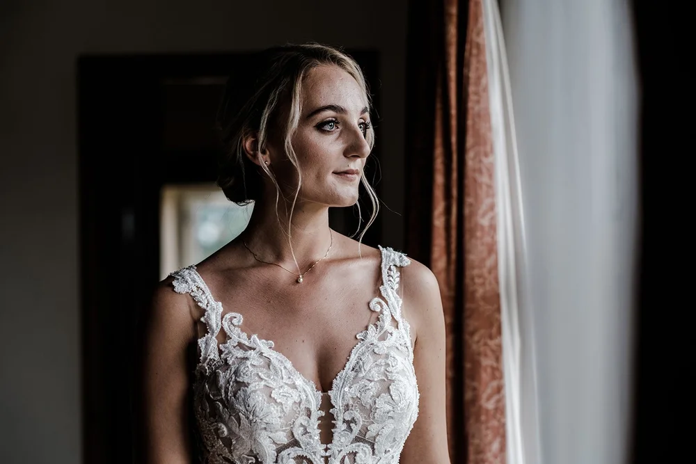 Becca and Scott getting ready for their Upton Barn wedding in Devon - 3
