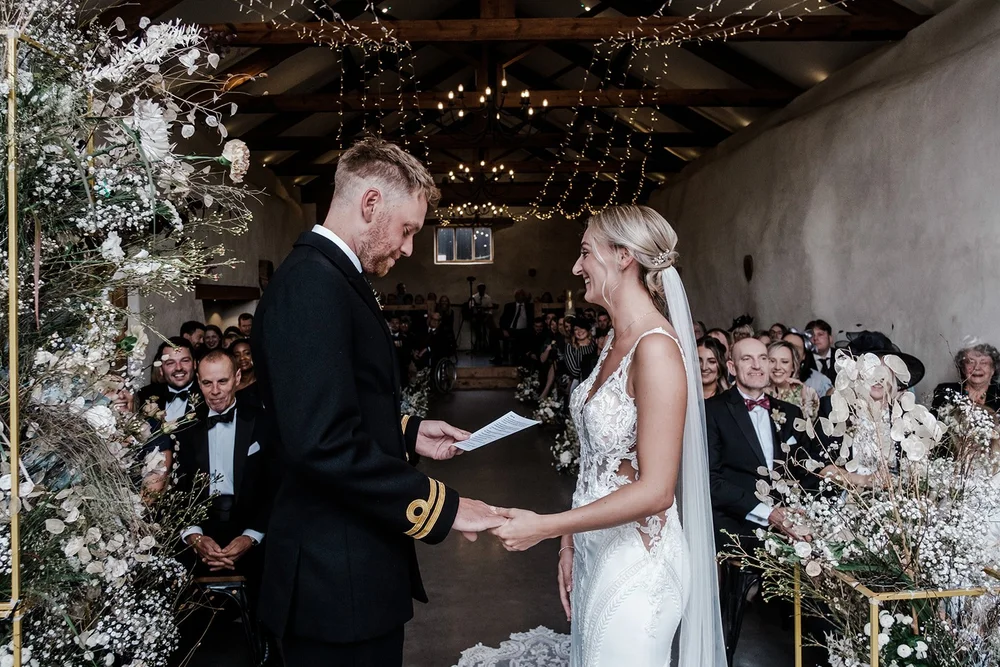 Royal Navy guard of honour and confetti at Upton Barn, Devon - 8