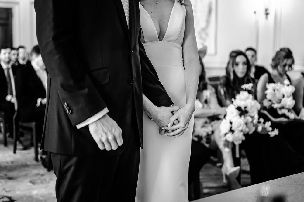 Jess and Tom&rsquo;s wedding ceremony in the Saloon at The Ned Hotel, London - 1