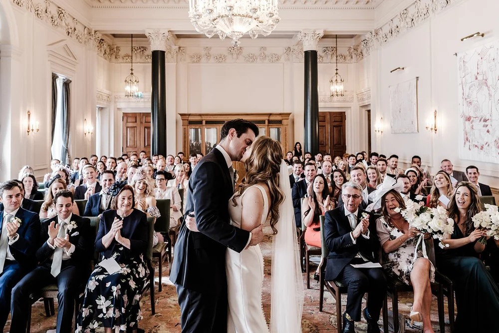 Jess and Tom&rsquo;s wedding ceremony in the Saloon at The Ned Hotel, London - 4