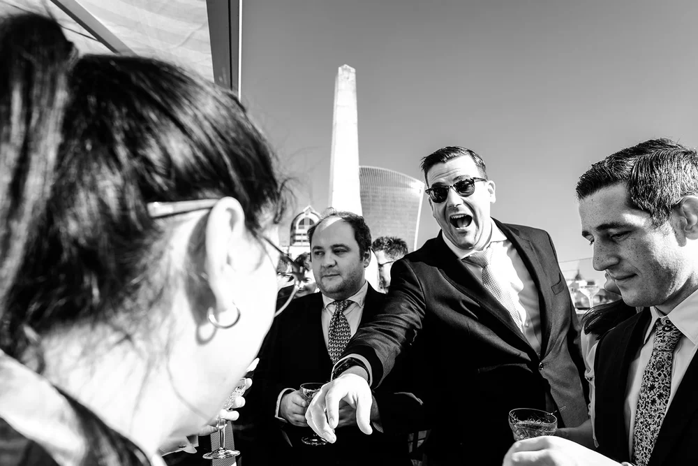 Drinks reception on the terrace at The Ned Hotel after the ceremony - 1