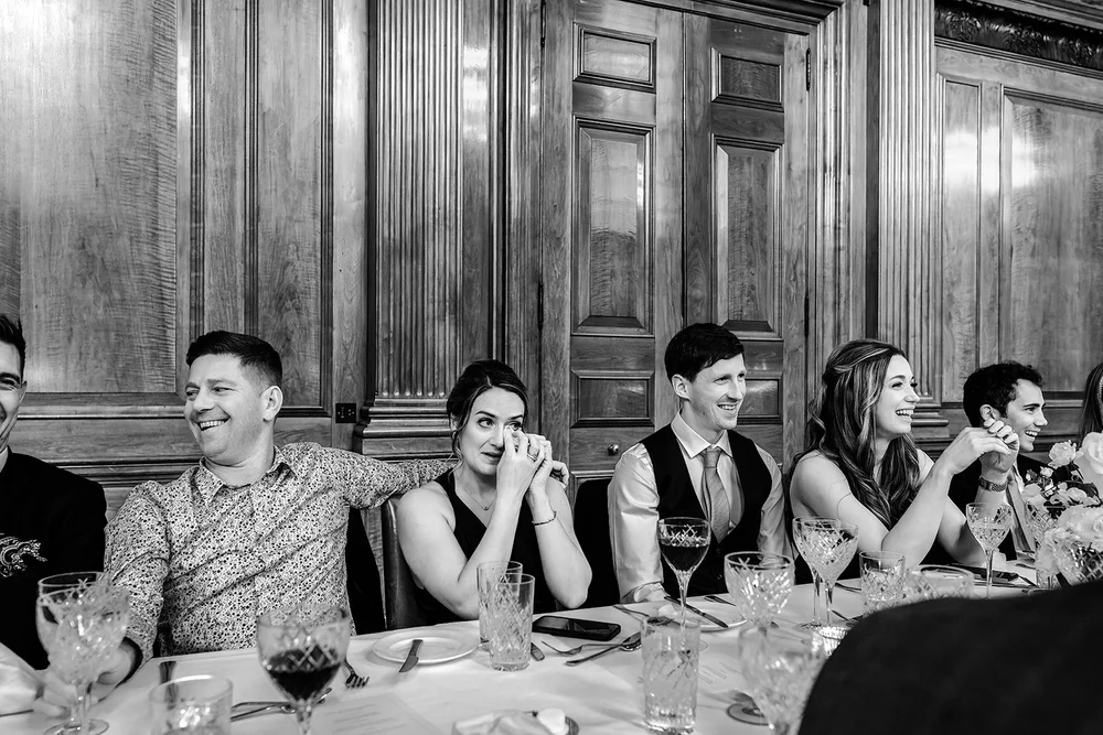 The wedding breakfast and speeches in the Tapestry Room at The Ned - 1