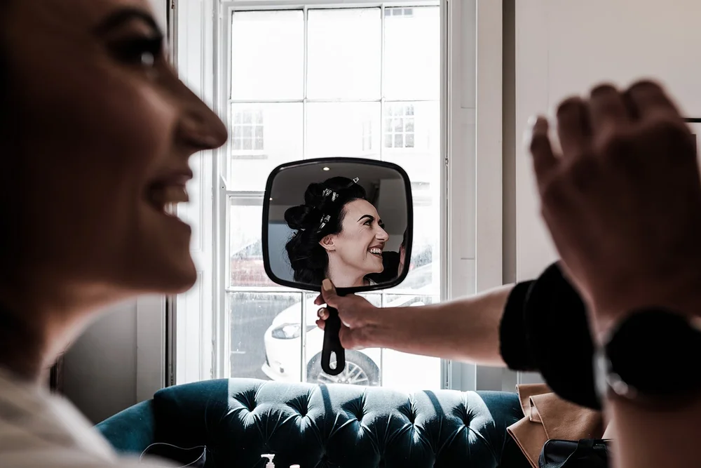 Alice getting ready on the morning of her wedding at The Mount Without, Bristol - 2